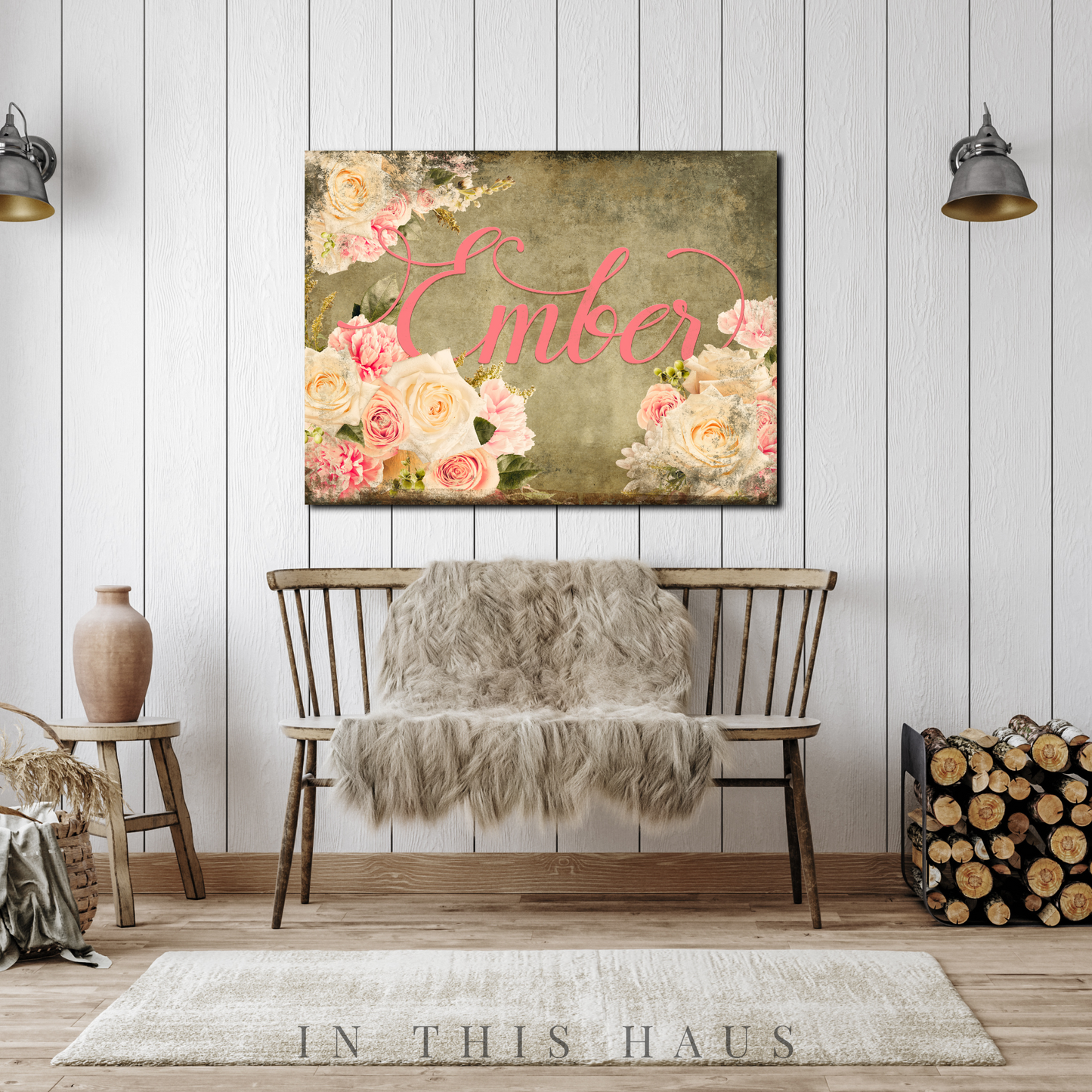 Vintage Rose Canvas | Personalized Floral Wall Art