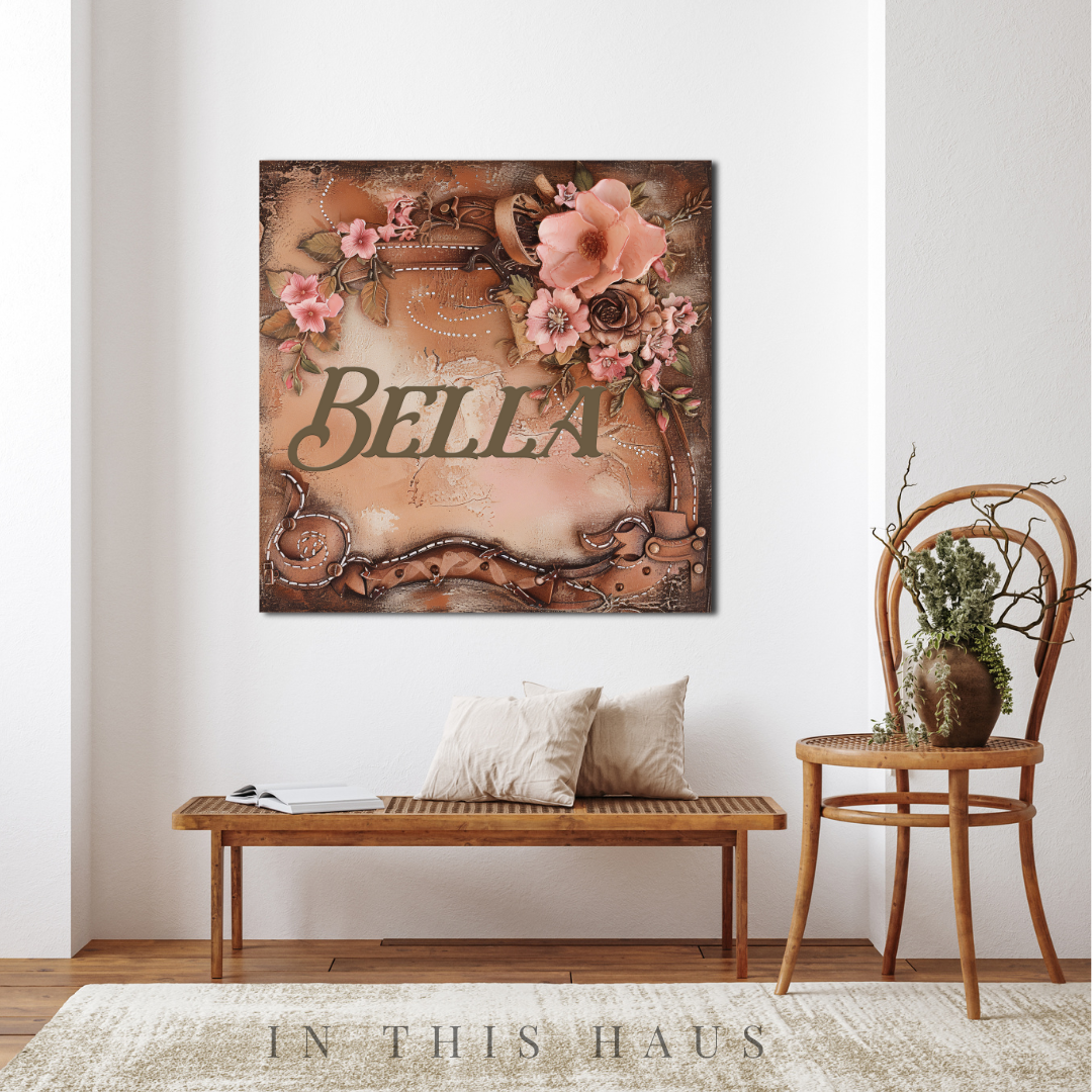 Dining room styled with the Bella Western Wall Art Canvas for rustic charm.