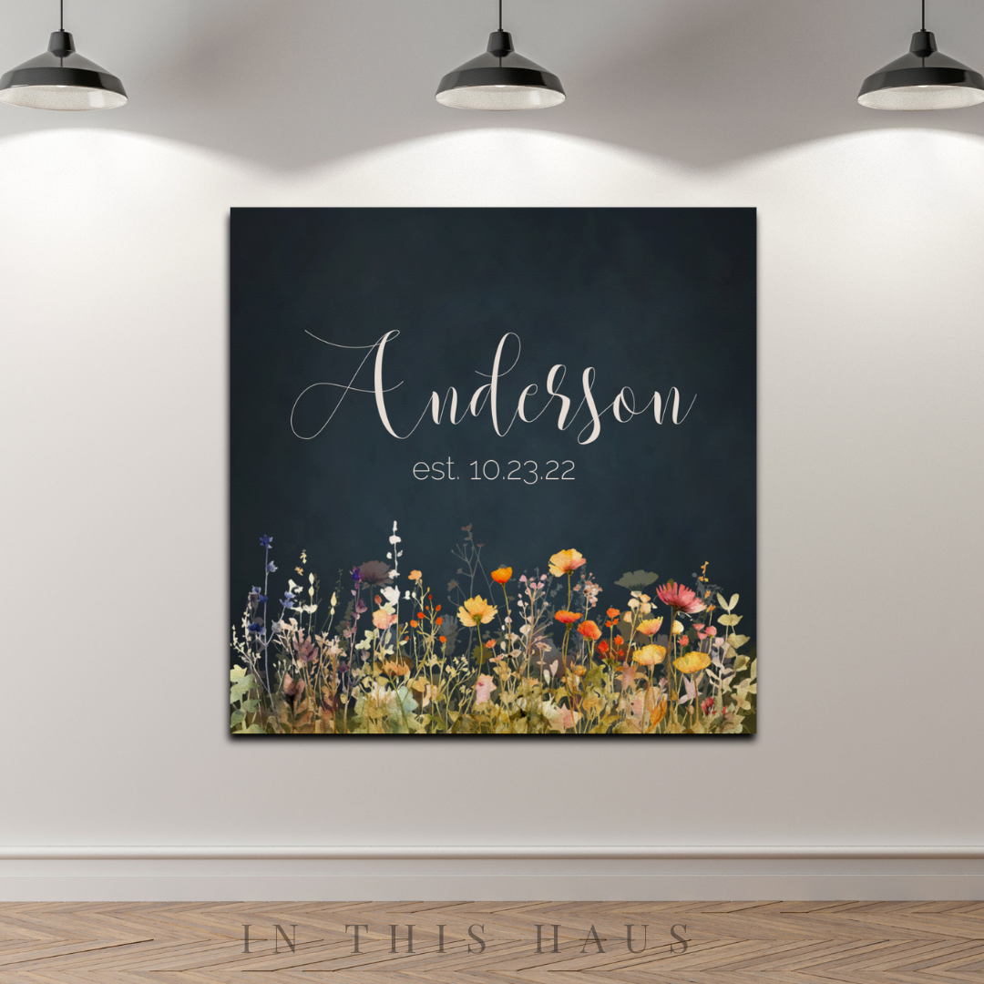 "Entryway decor with the Anderson Last Name Sign adding a personal and welcoming vibe."
