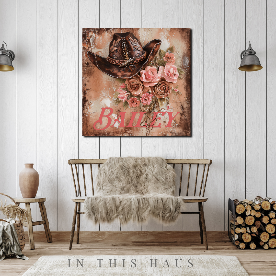 Custom Cowgirl Canvas | Bailey Personalized Western Wall Art