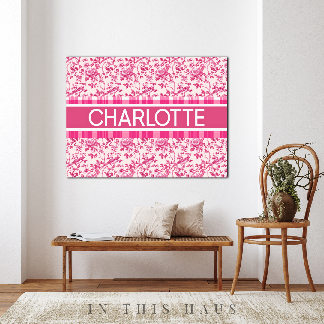 Custom Toile Canvas | Charlotte Personalized Wall Art
