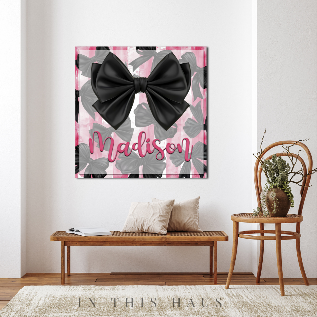 Personalized graffiti wall art styled in a creative studio space.