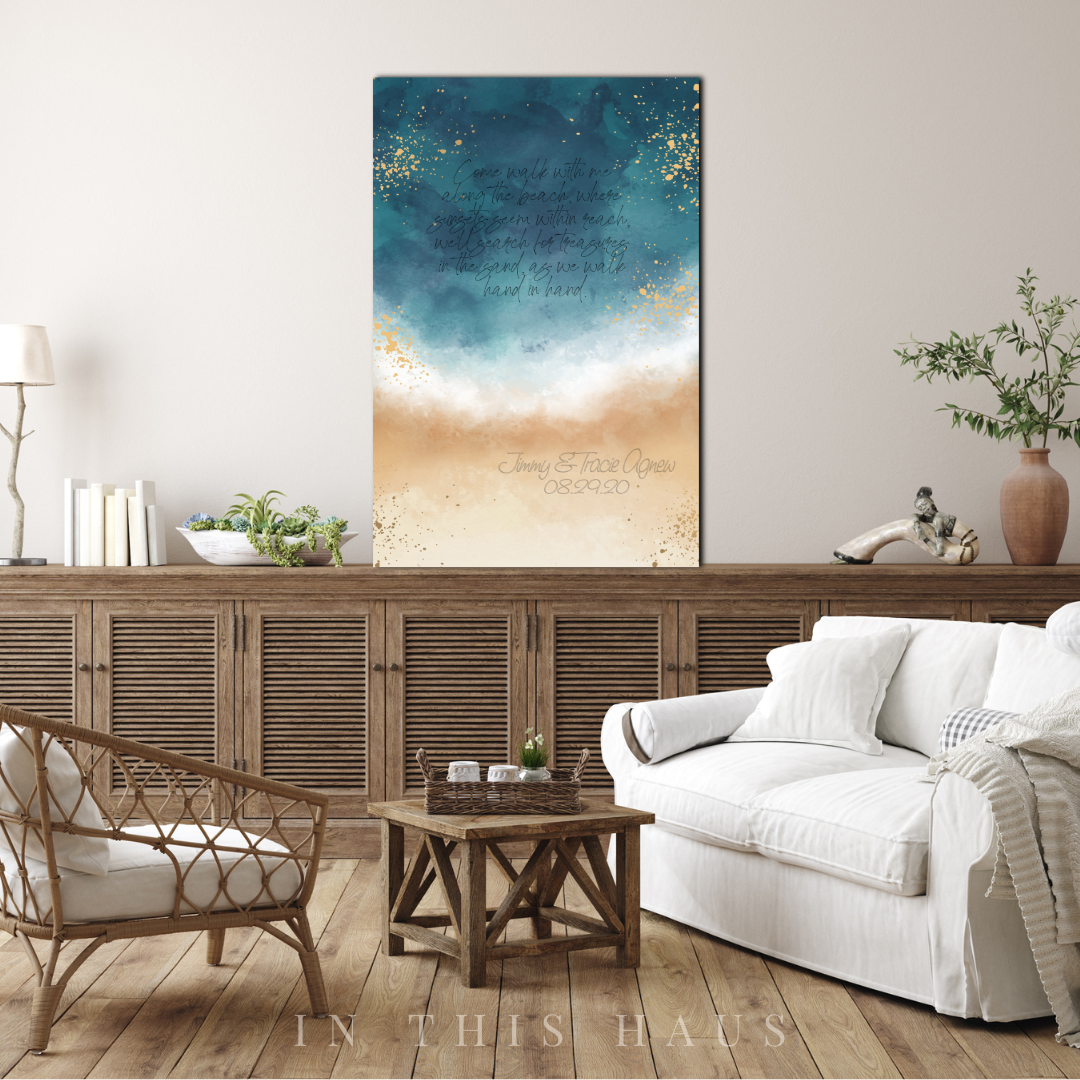 Beach Wedding Printable | Personalized Ocean-Inspired Wall Art