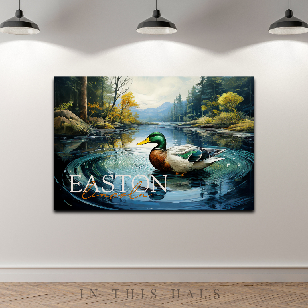 Kid's Personalized Canvas | Custom Duck Wall Art for Children - in this haus