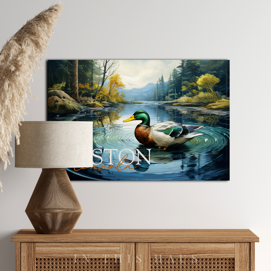Kid's Personalized Canvas | Custom Duck Wall Art for Children - in this haus