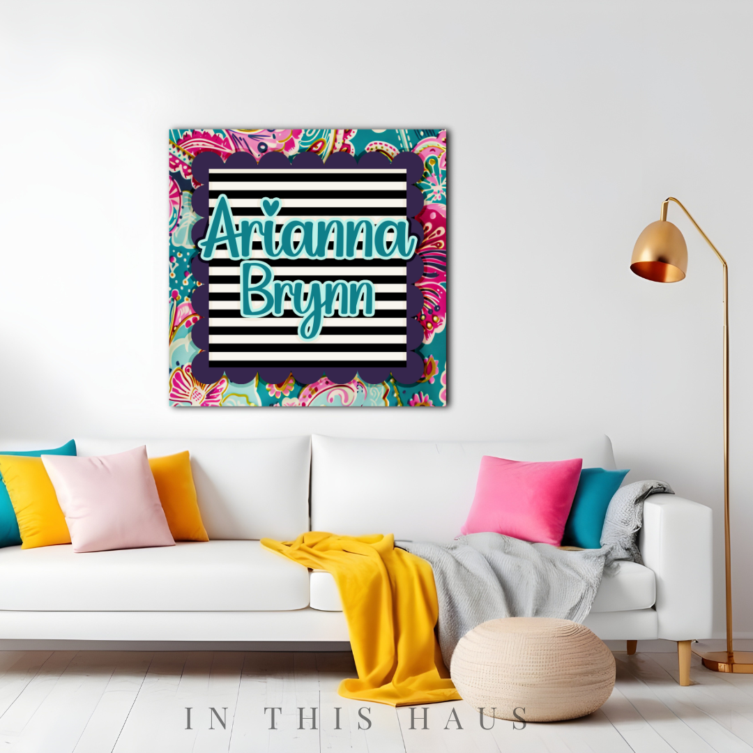 Floral Paisley Print | Personalized Canvas Wall Art