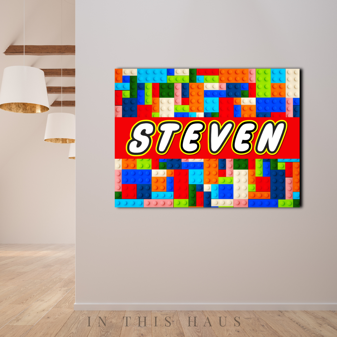 Modern kids' bedroom with the Steven Canvas as a fun and playful decor piece.