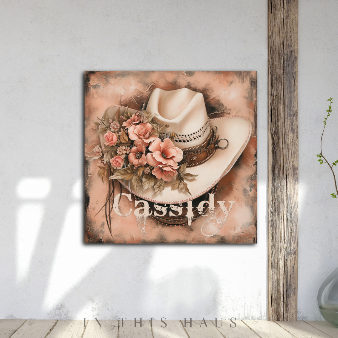 Modern farmhouse living room paired with the Cassidy Canvas for a soft Western accent.