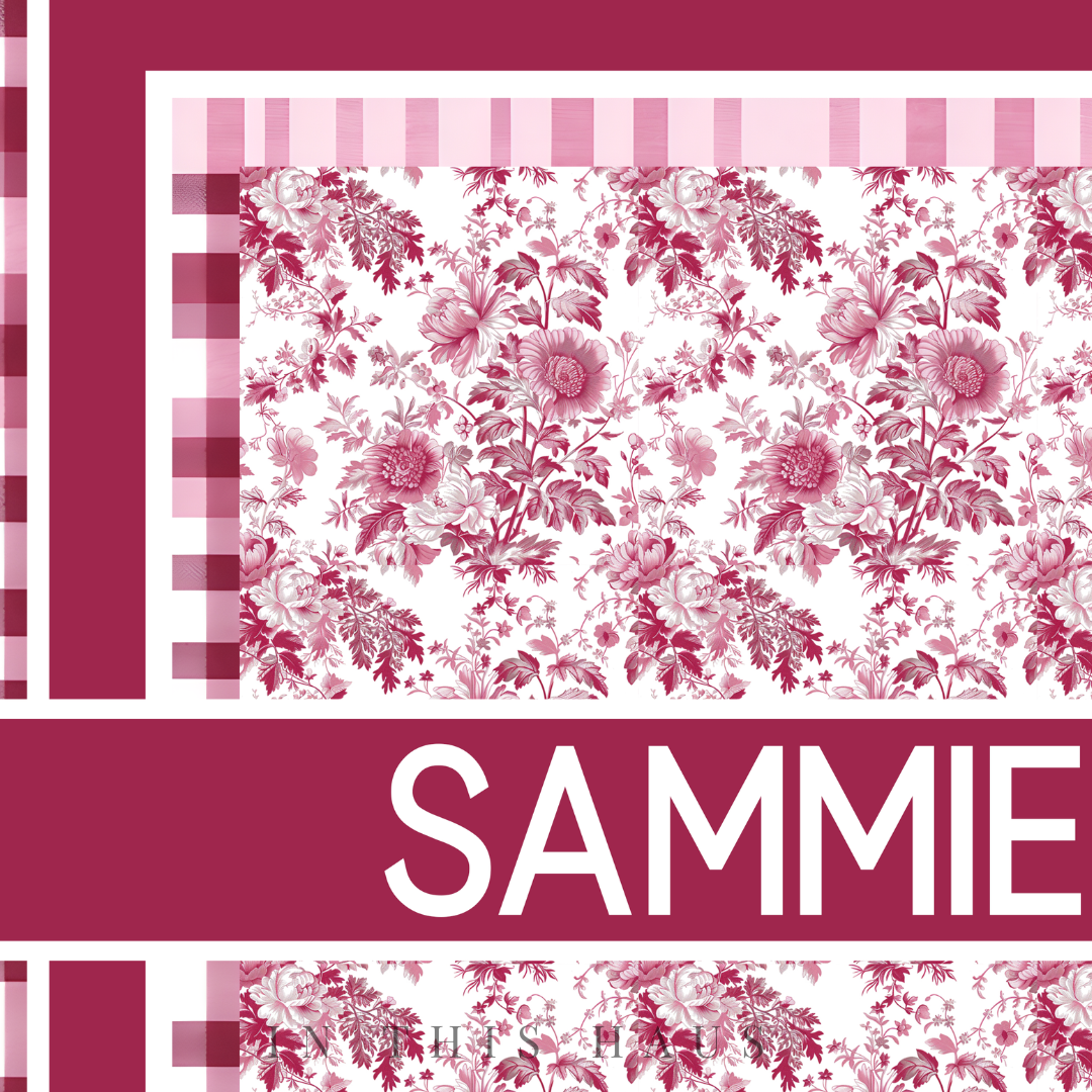 Pink Toile Custom Canvas - Sammie Jo Personalized Wall Art