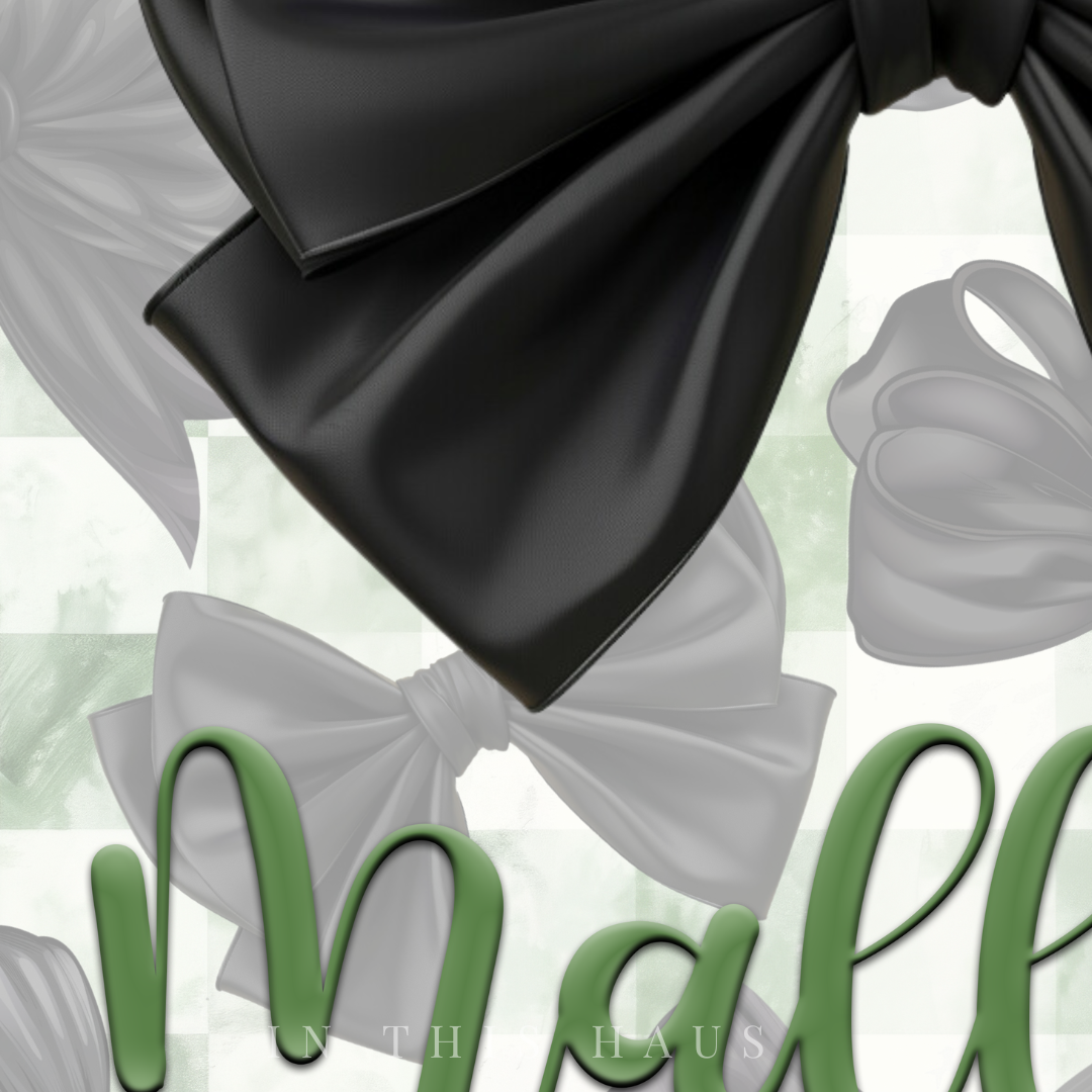 Coquette Bow Custom Name Canvas | Mallory Personalized Wall Art