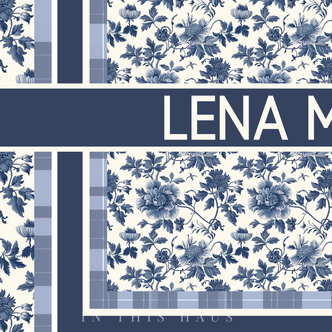 Modern farmhouse styled with the Lena May Toile Canvas blending vintage and contemporary charm.