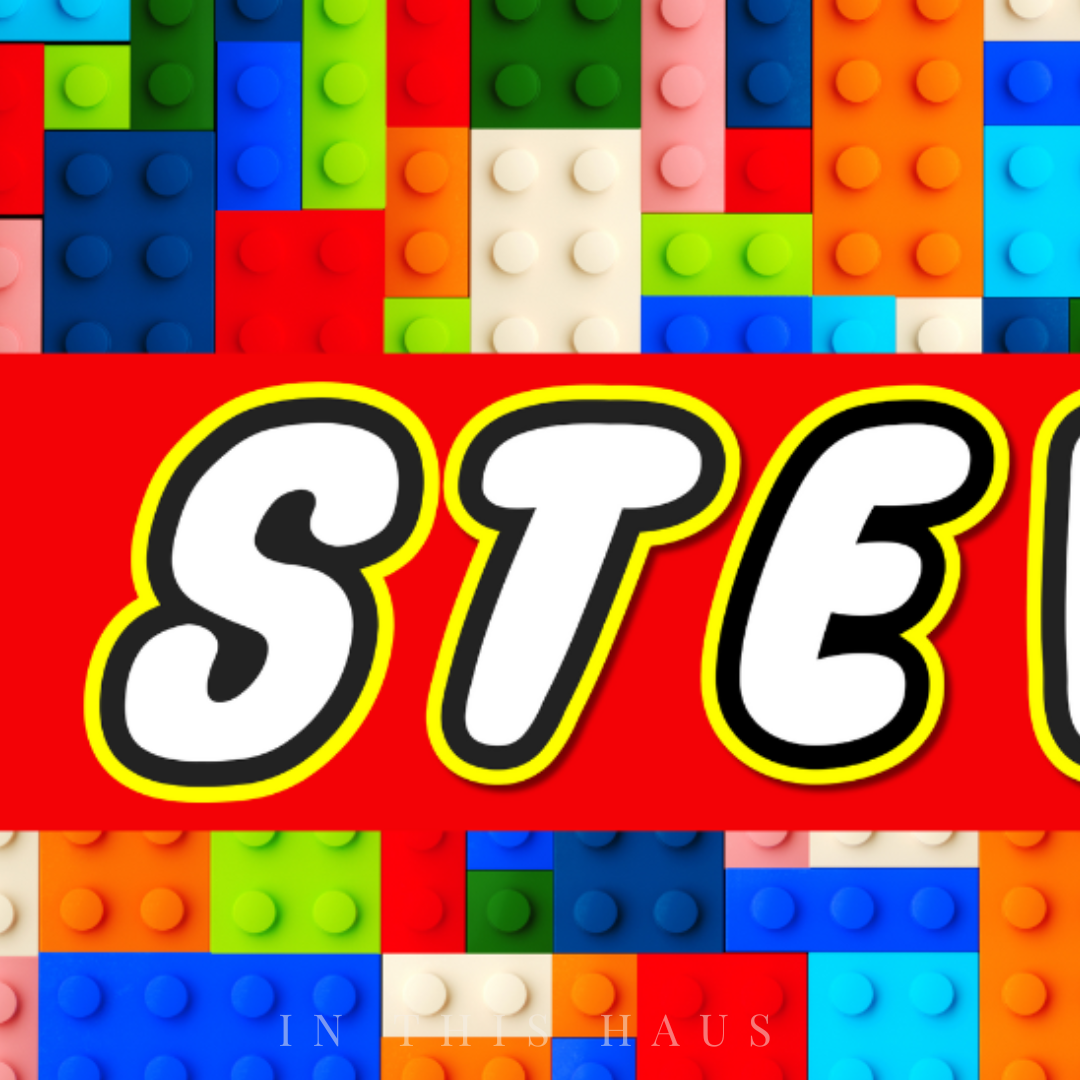Bright and colorful Steven Brick Wall Art, perfect for young builders and creatives.