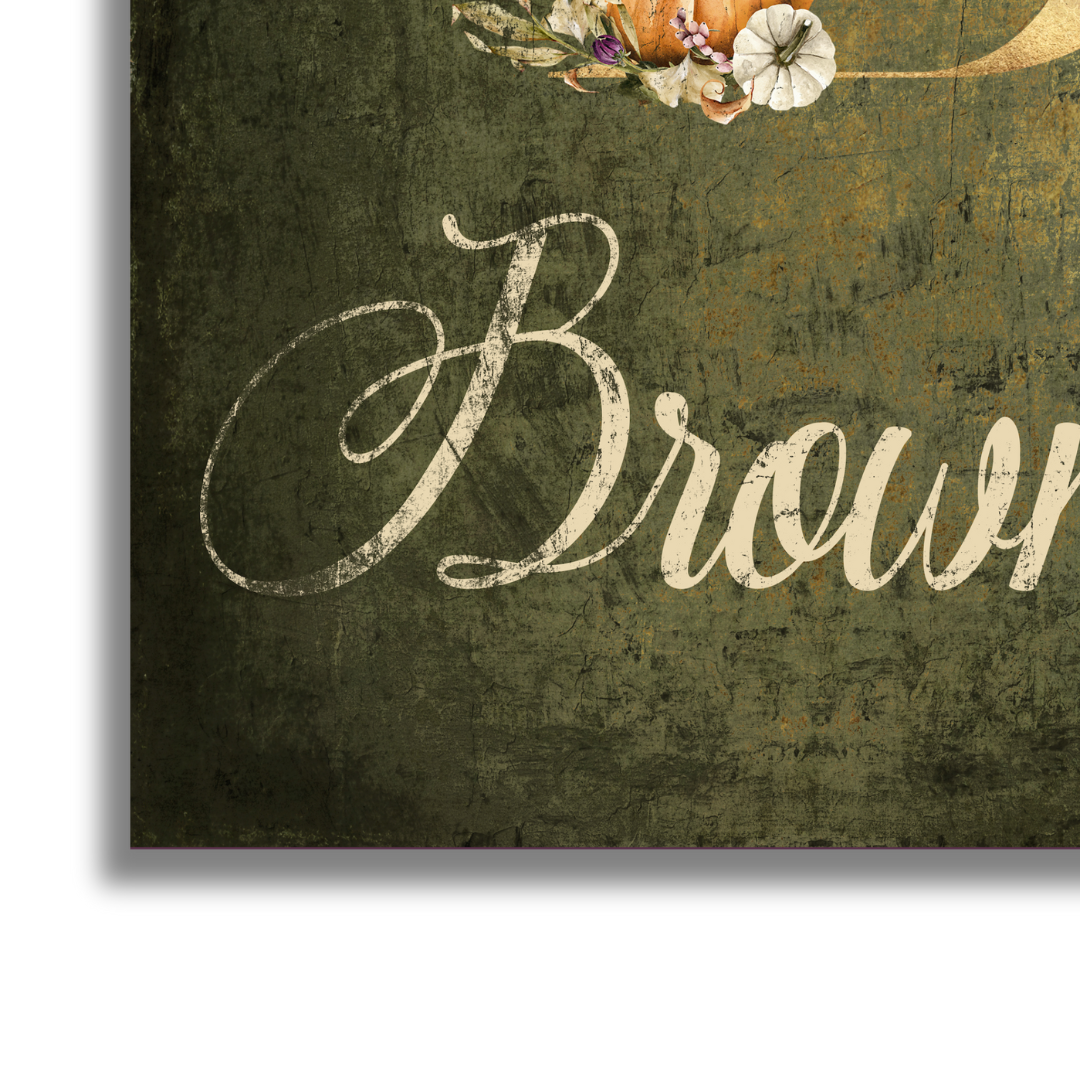 Brown Canvas | Last Name + Initial Personalization