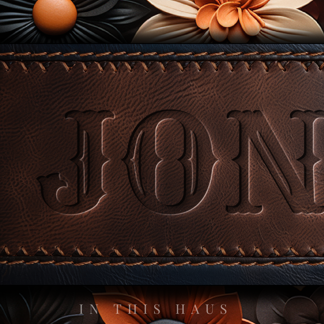 Custom Faux Leather Canvas | Jones Engraved Floral Design