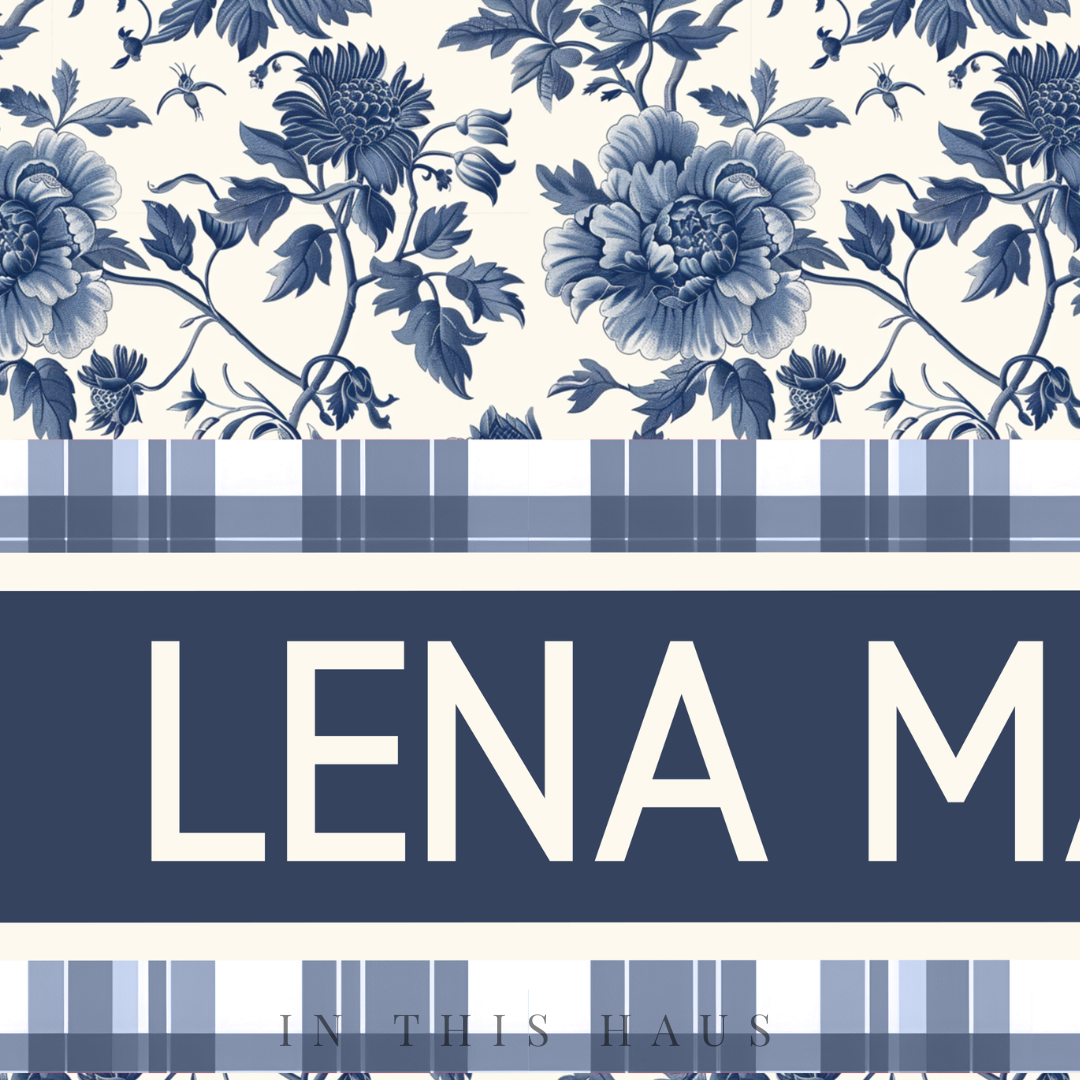 Blue Toile Custom Canvas | Lena May Personalized Wall Art