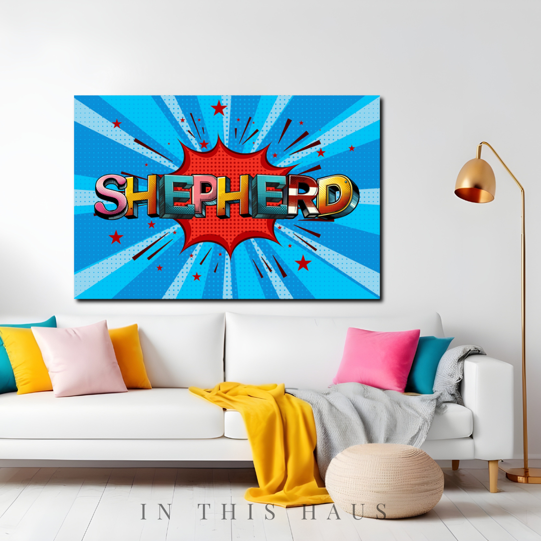 Red & Blue Comic Custom Printable | Personalized Name Wall Art