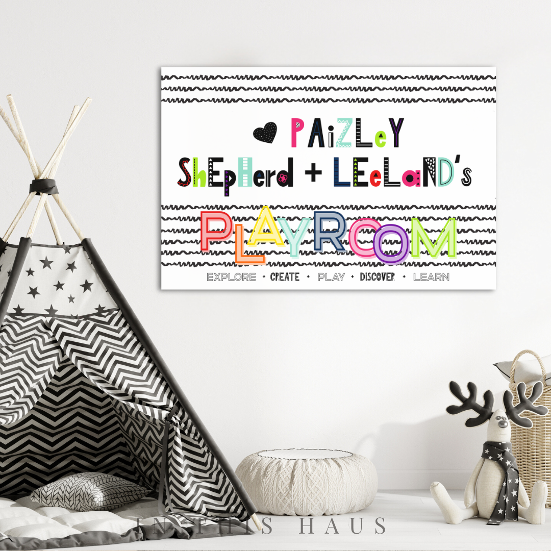 Personalized Playroom Print | Custom Kids' Name Wall Art