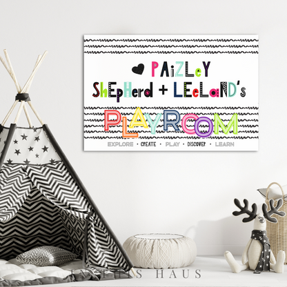 Personalized Playroom Print | Custom Kids' Name Wall Art