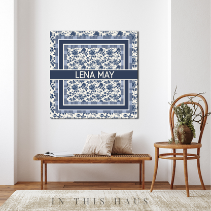 Entryway decor featuring the Lena May Toile Canvas for a welcoming, timeless aesthetic.