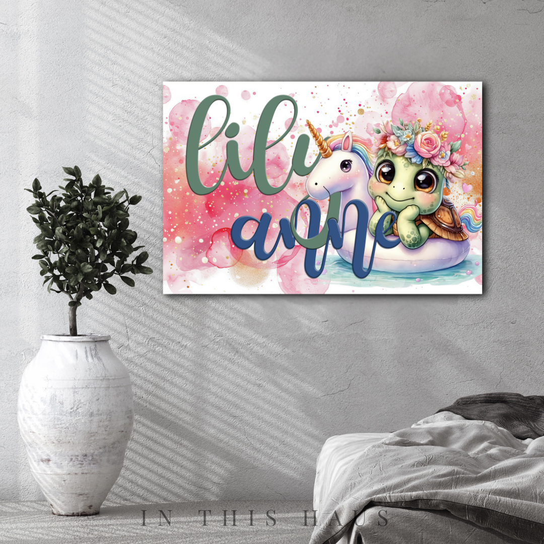 Nursery styled with the Lily Anne Canvas adding a magical, personalized touch.
