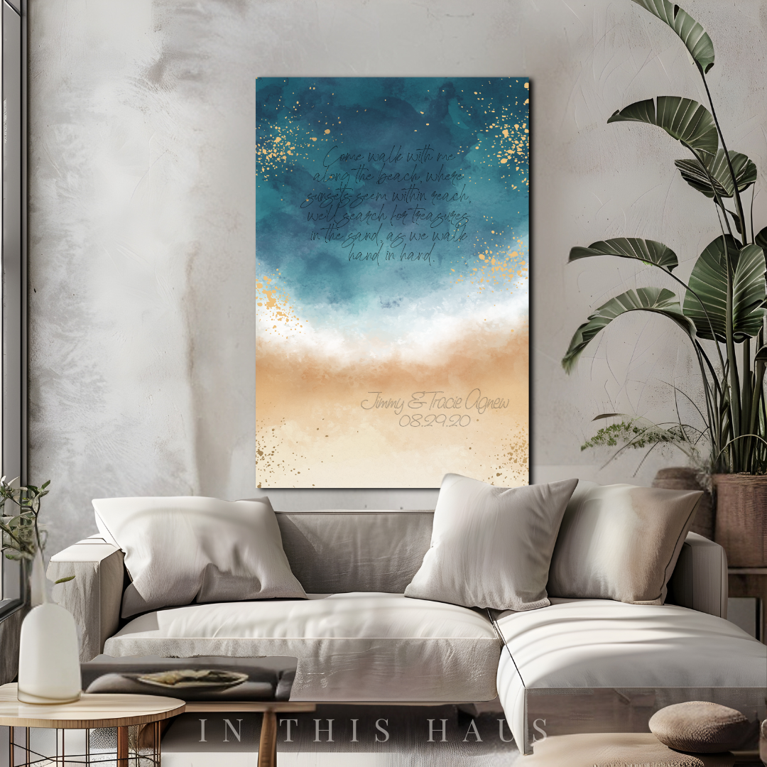 Beach Wedding Printable | Personalized Ocean-Inspired Wall Art
