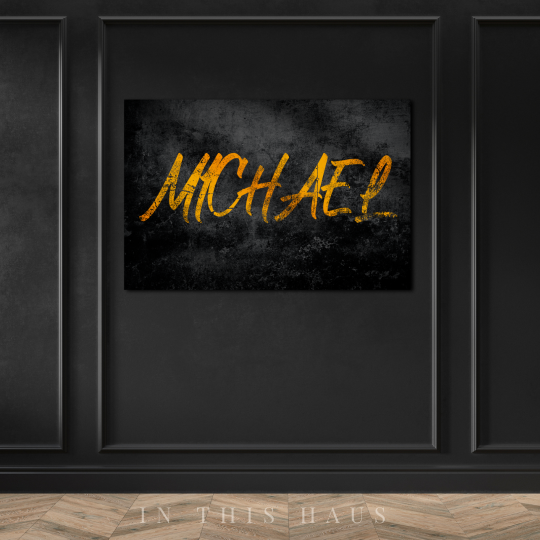 Grunge Name Art Custom Canvas | Michael Personalized Wall Decor