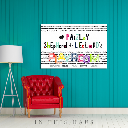 Personalized Playroom Print | Custom Kids' Name Wall Art