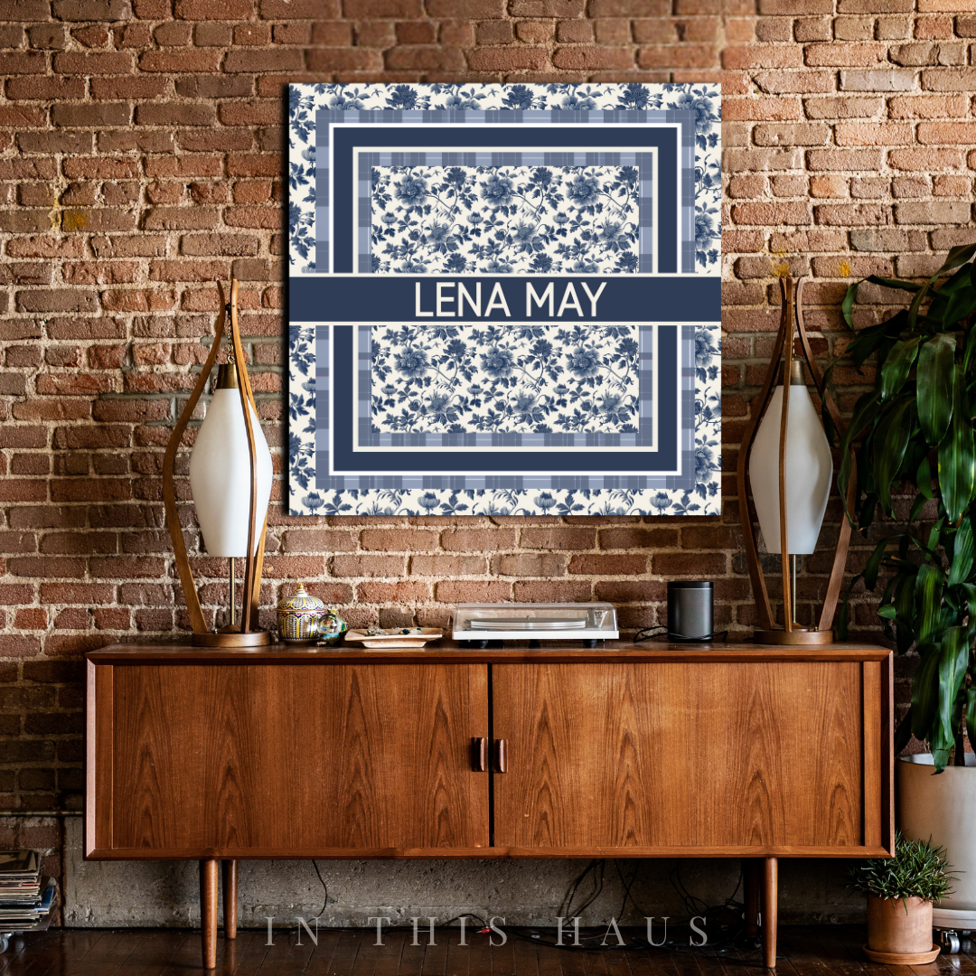 Gift-ready packaging for the Lena May Toile Canvas, ideal for weddings or housewarmings.