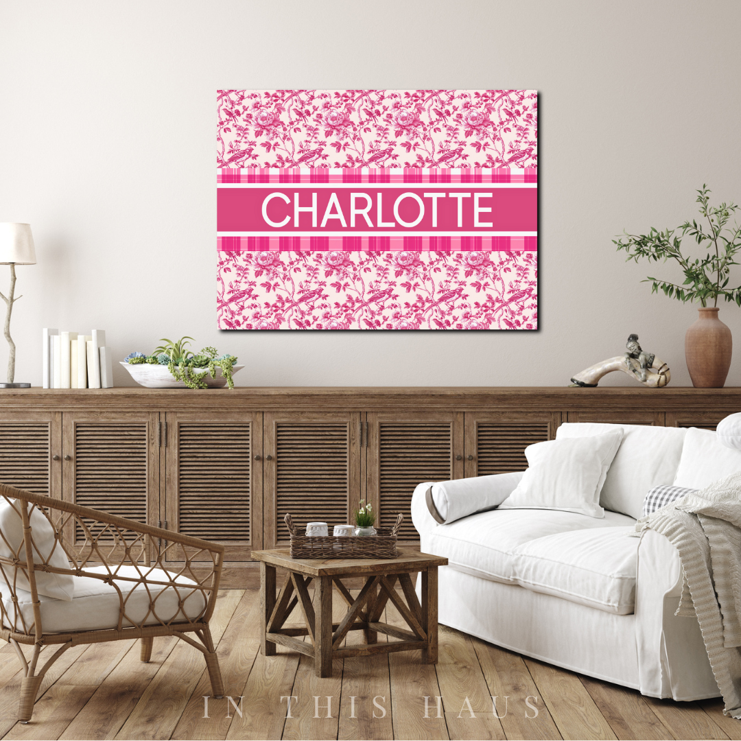 Custom Toile Canvas | Charlotte Personalized Wall Art