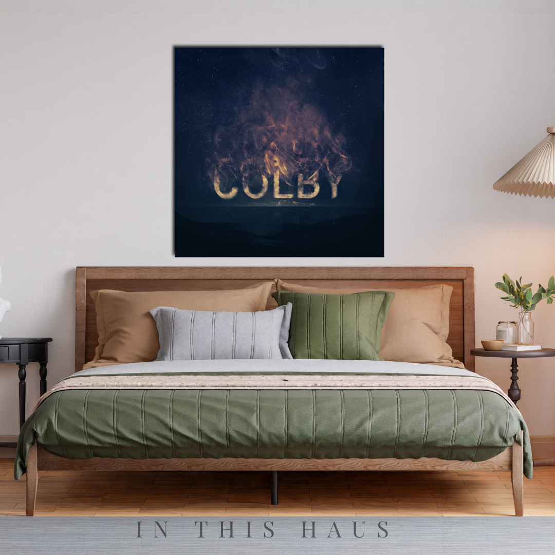 Fire-Themed Custom Name Canvas | Colby Personalized Wall Art