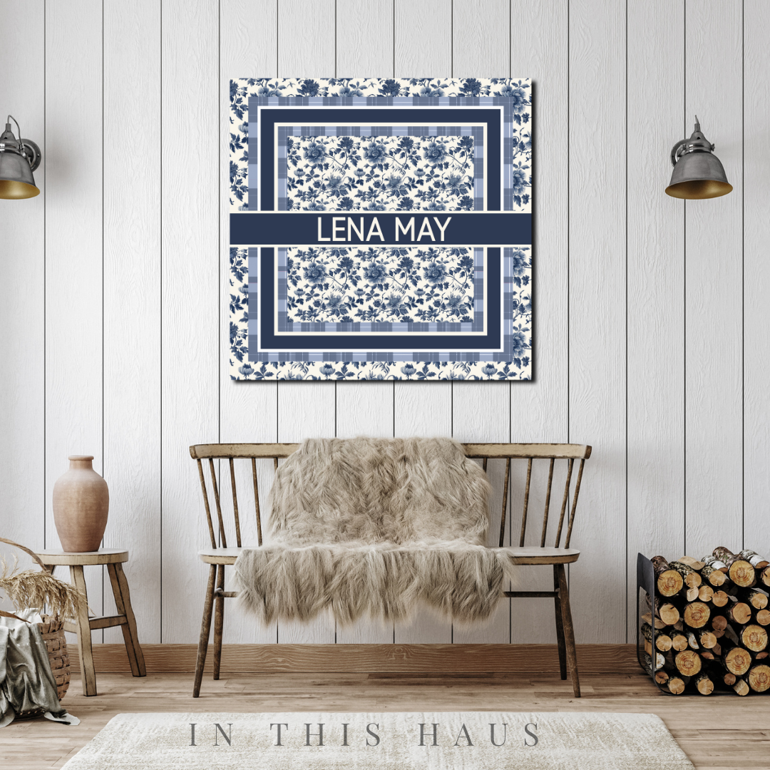 Dining room styled with the Lena May Toile Canvas for a sophisticated look.