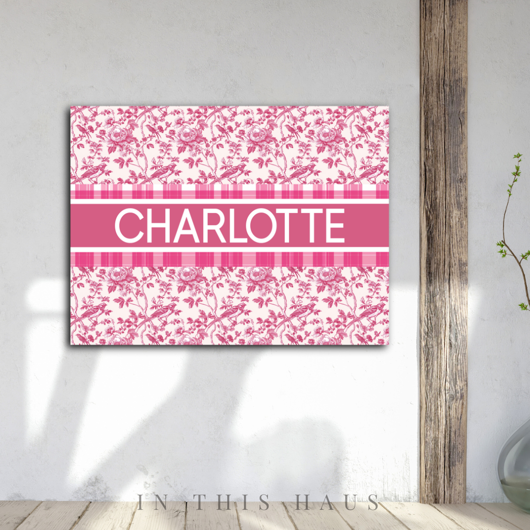 Custom Toile Canvas | Charlotte Personalized Wall Art
