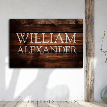 Rustic Wood Name Sign | Personalized Farmhouse Wall Art
