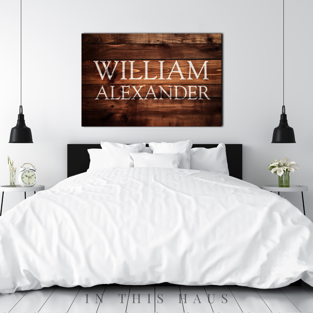 Rustic Wood Name Sign | Personalized Farmhouse Wall Art