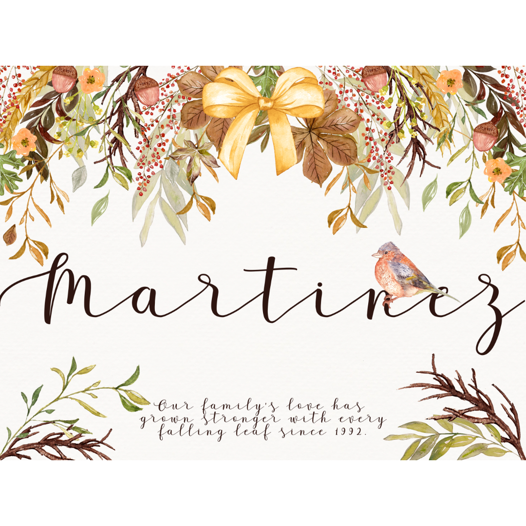Martinez Canvas | Last Name + Established Date Personalization