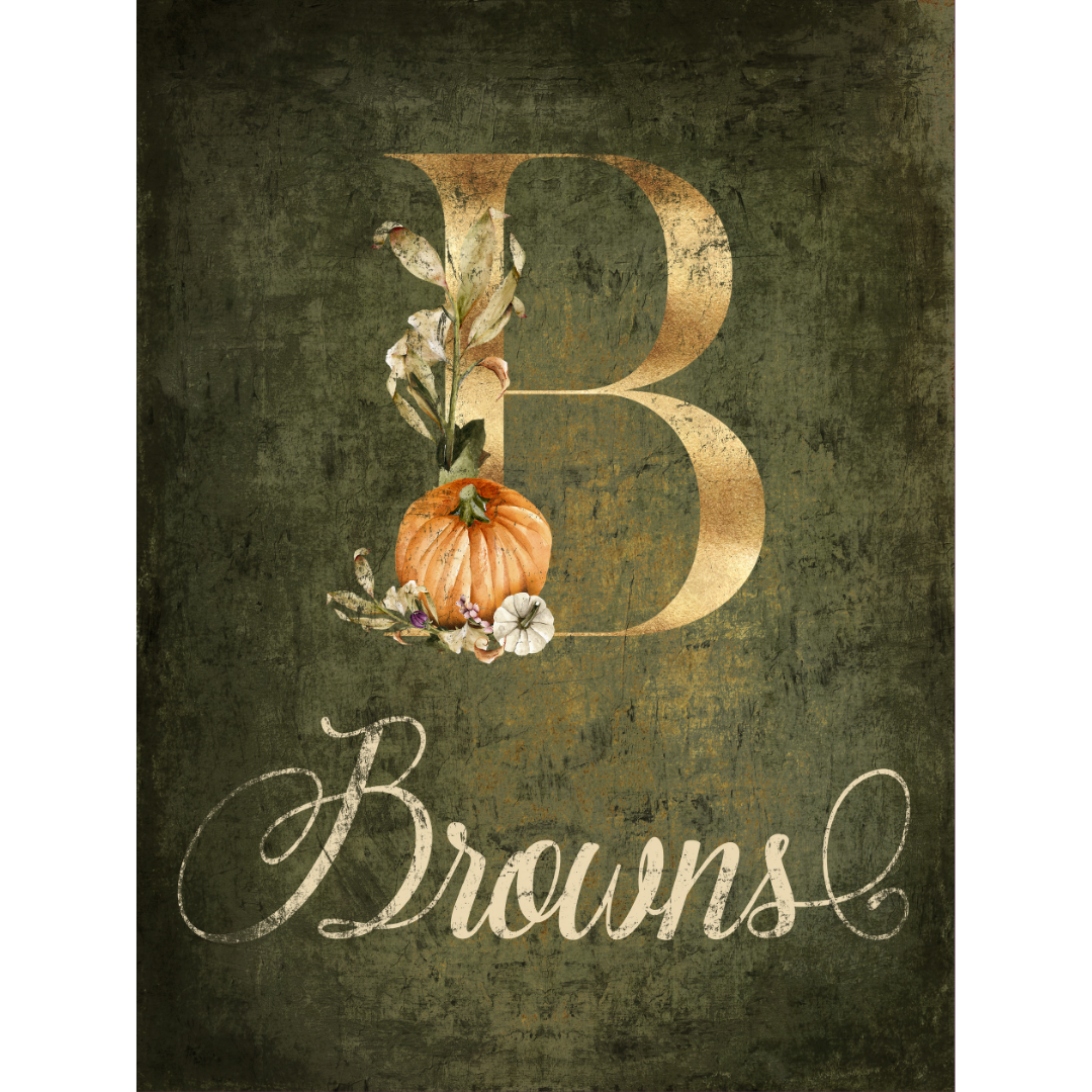 Brown Canvas | Last Name + Initial Personalization