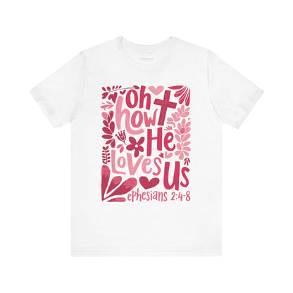Inspirational scripture T-shirt with Ephesians 2:4-8.
